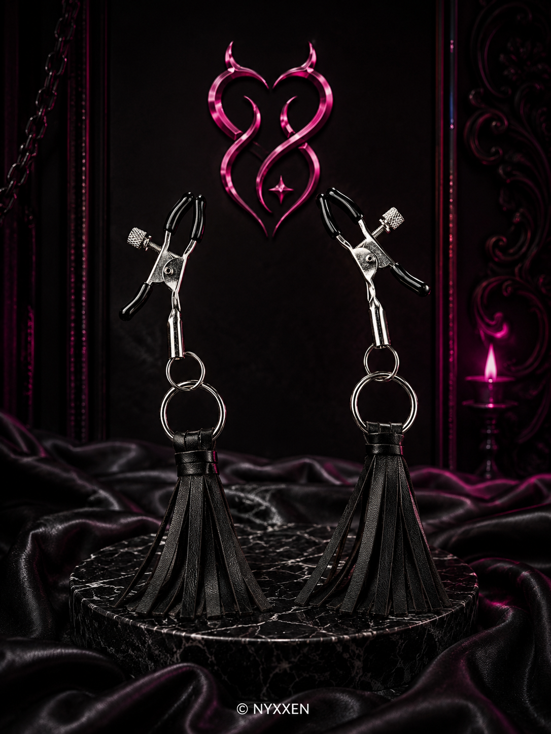 Nipple Play Playful Tassels Nipple Clamps Black - By California Exotic Novelties