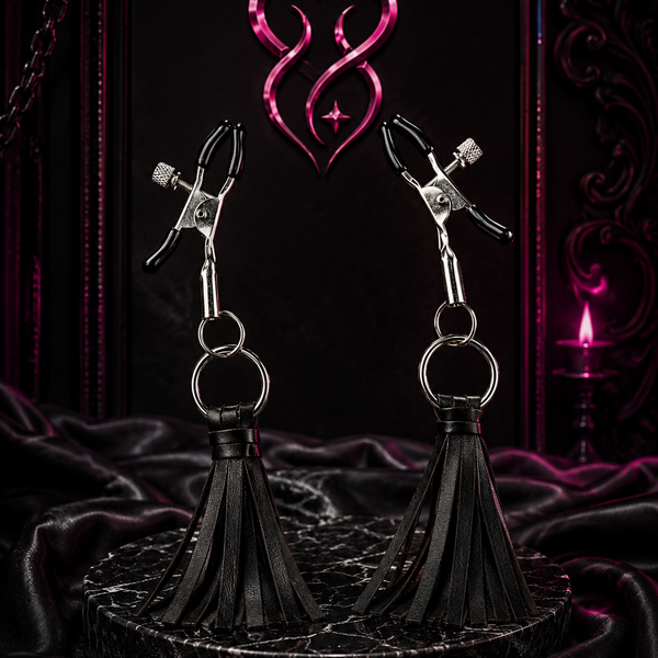 Nipple Play Playful Tassels Nipple Clamps Black - By California Exotic Novelties